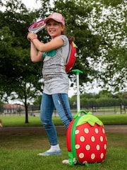 boppi Tiny Trekker Red Strawberry Carry On Lightweight Suitcase - Image 1 of 4