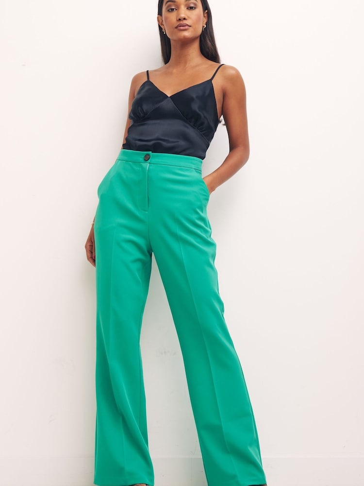 Nobody's Child Green Frankie Kick Flare Trousers - Image 1 of 4