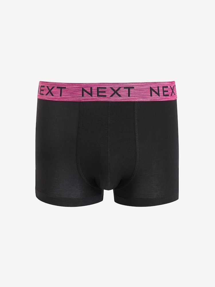 Black Marl Bright Waistband 4 pack Hipster Boxers - Image 1 of 1