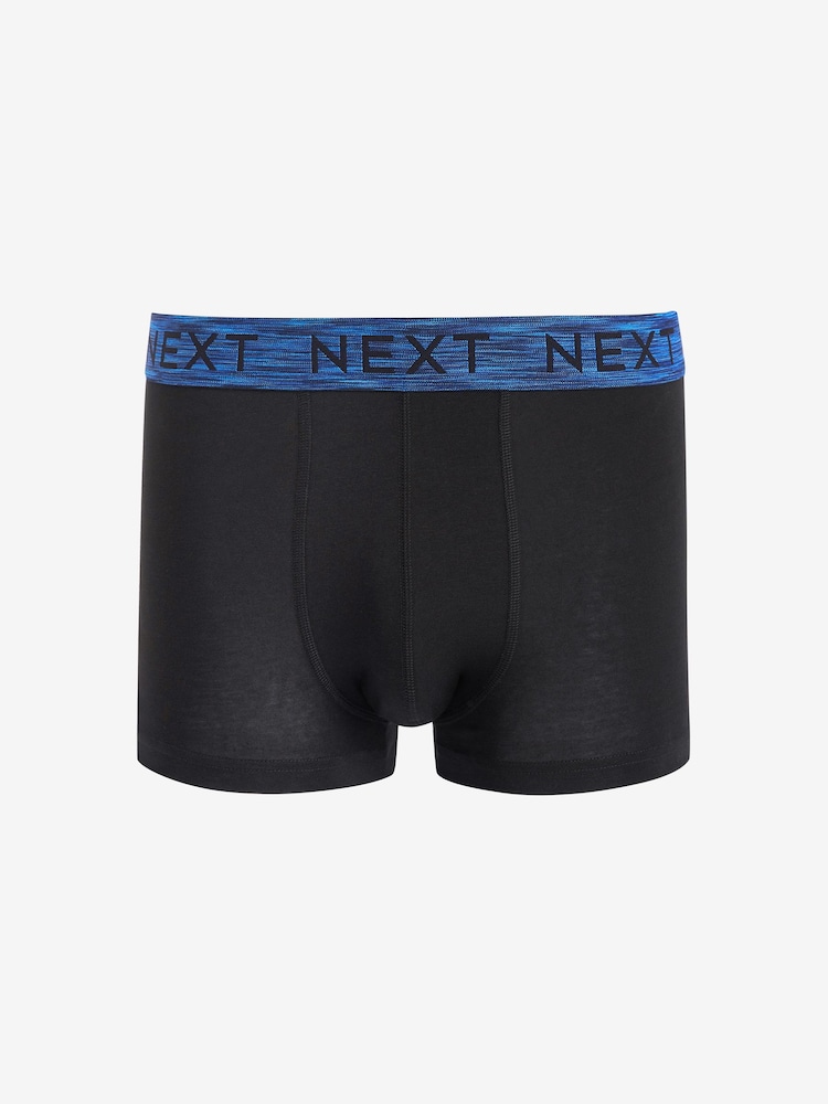 Czarny melanż z jasnym pasem - Opakowanie zbiorcze 4 szt. - 4 Pack Hipster Boxers - Image 2 of 10