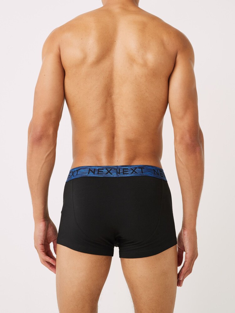 Czarny melanż z jasnym pasem - Opakowanie zbiorcze 4 szt. - 4 Pack Hipster Boxers - Image 7 of 10