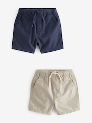 Marineblau/Stein/Creme - Pull-On-Shorts im 2er-Pack (3 Monate bis 7 Jahre) - Bild 1 von 2