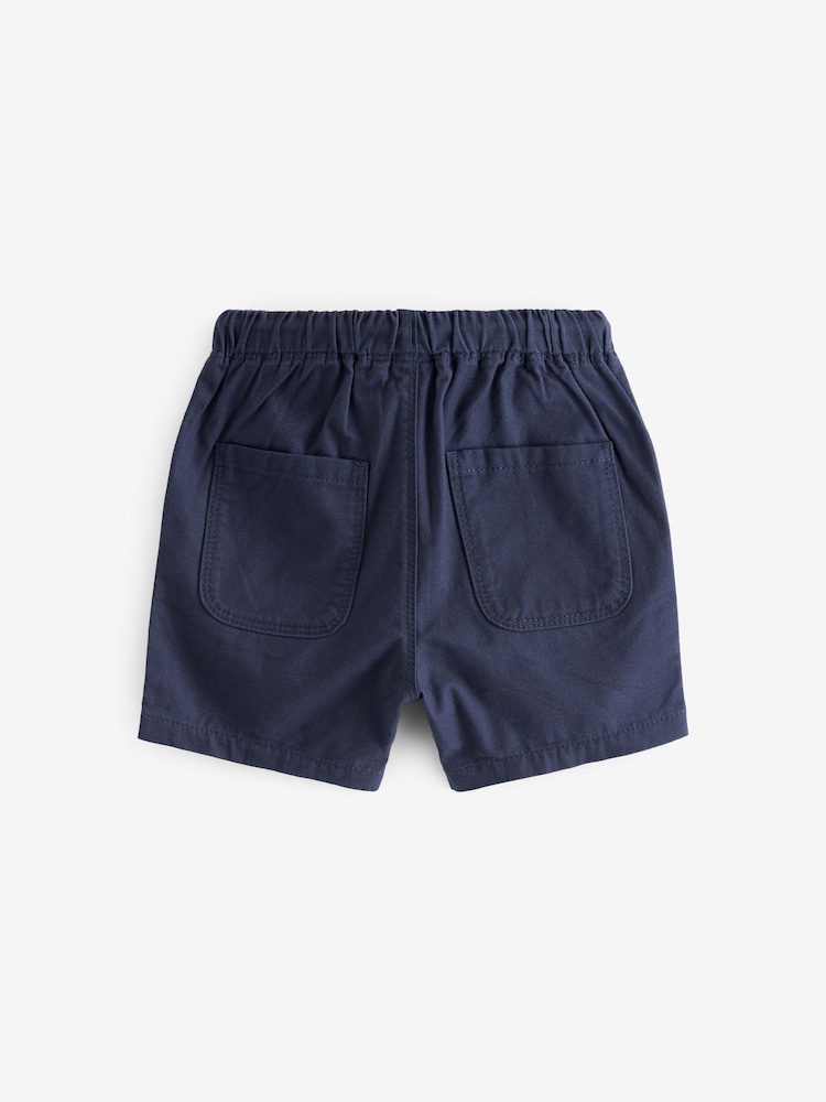 Navy Blue/Stone Cream Pull-On Shorts 2 Pack (3mths-7yrs) - Image 2 of 2 Navy Blue/Stone Cream Pull-On Shorts 2 Pack (3mths-7yrs) - Image 2 of 2