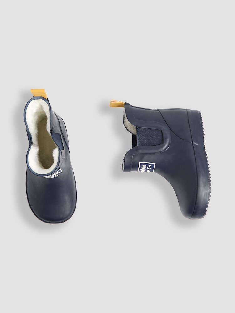 JoJo Maman Bébé Navy Blue Cosy Lined Ankle Wellies - Image 3 of 5
