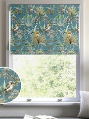 Teal Blue Tropical Scene Made to Measure Roman Blind - Image 1 of 6