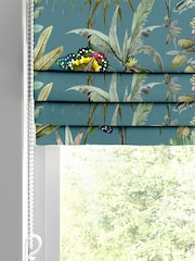 Teal Blue Tropical Scene Made to Measure Roman Blind - Image 2 of 6
