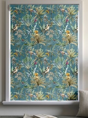 Teal Blue Tropical Scene Made to Measure Roman Blind - Image 5 of 6