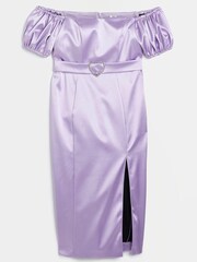 River Island Purple Sweetheart Bardot Pencil Dress - Image 4 of 4