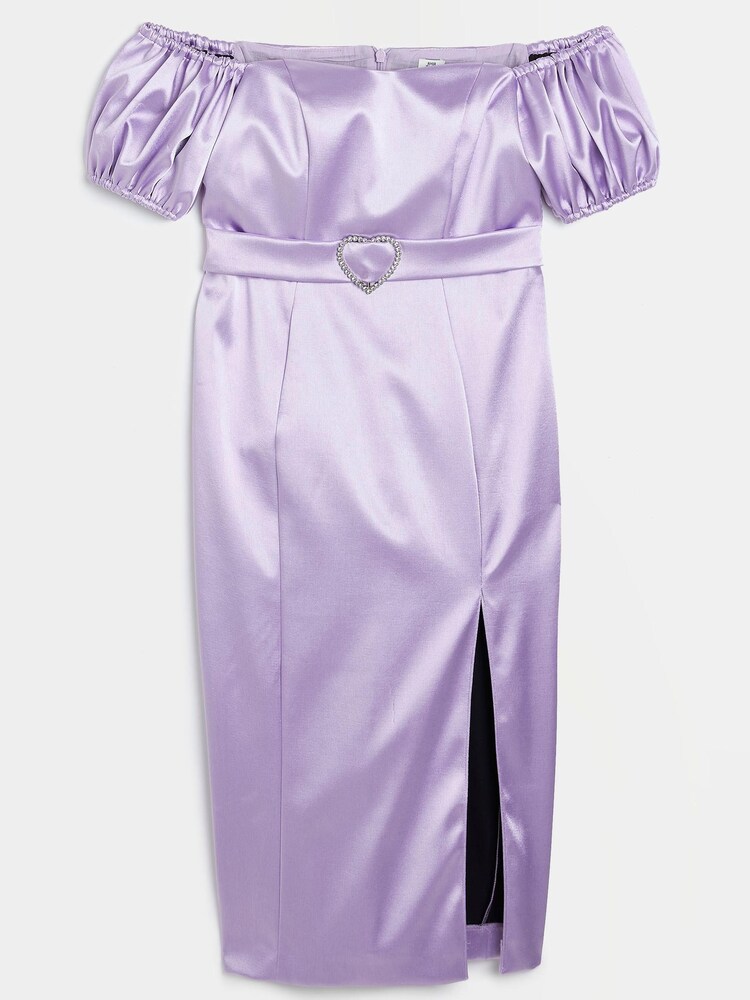 River Island Purple Sweetheart Bardot Pencil Dress - Image 4 of 4
