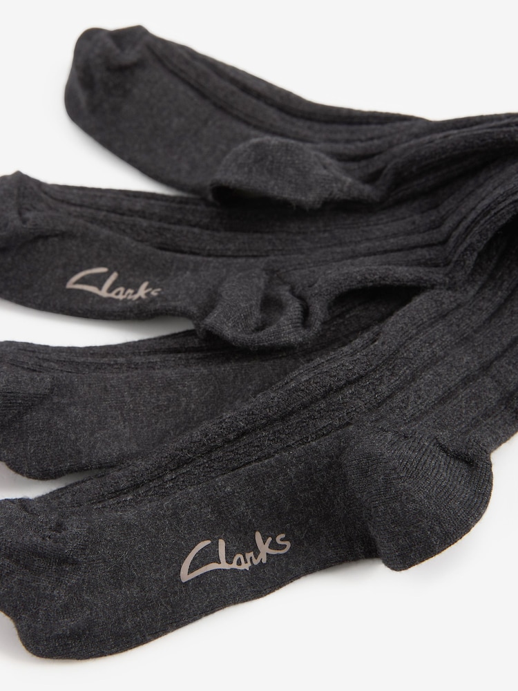 Clarks Grey Ribbed Tights 2 Pack - Image 3 of 3