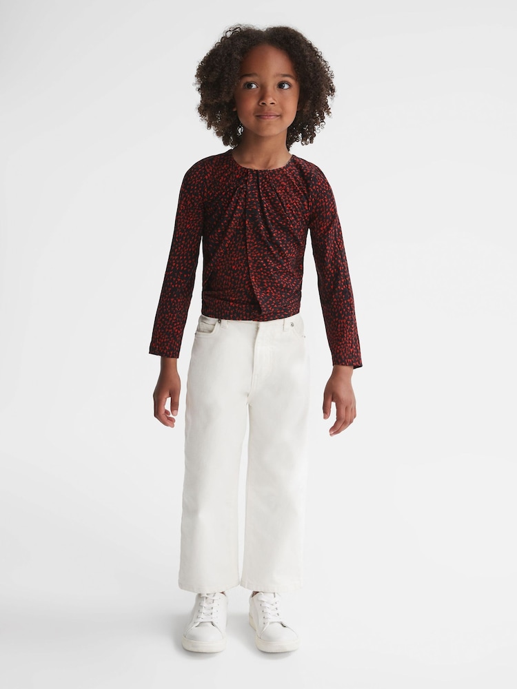 Top estampado con parte delantera girada de punto Gwen de Reiss - Imagen 1 de 5