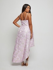 Chi Chi London Purple Cami Floral Jacquard Dip Hem Dress - Image 2 of 4