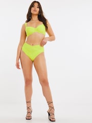 Figleaves Rene Green High Waist High Leg Wrap Briefs - Image 1 of 5