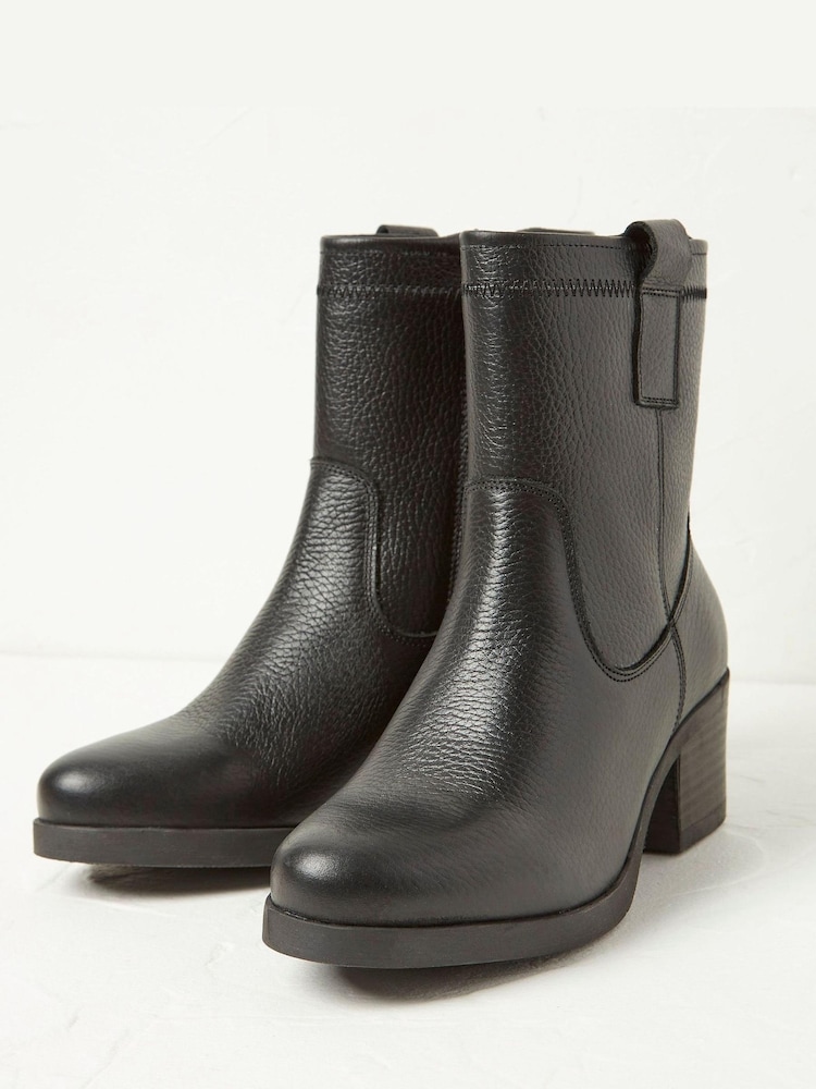 FatFace Hollie Block Heel Black Boots - Image 1 of 4