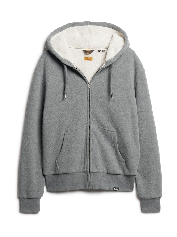 Bluza Superdry Essential z kapturem, zamkiem i podszewką ze sztucznego kożuszka - Image 4 of 5
