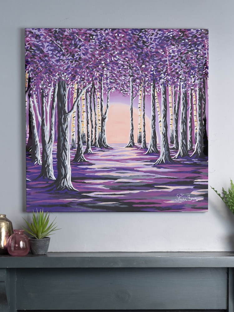 Steven Brown Art Purple Purple Forest Large Canvas Print - Image 1 of 4