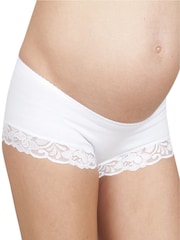 JoJo Maman Bébé White Lace Trim Maternity Shorts 3 Pack - Image 1 of 2