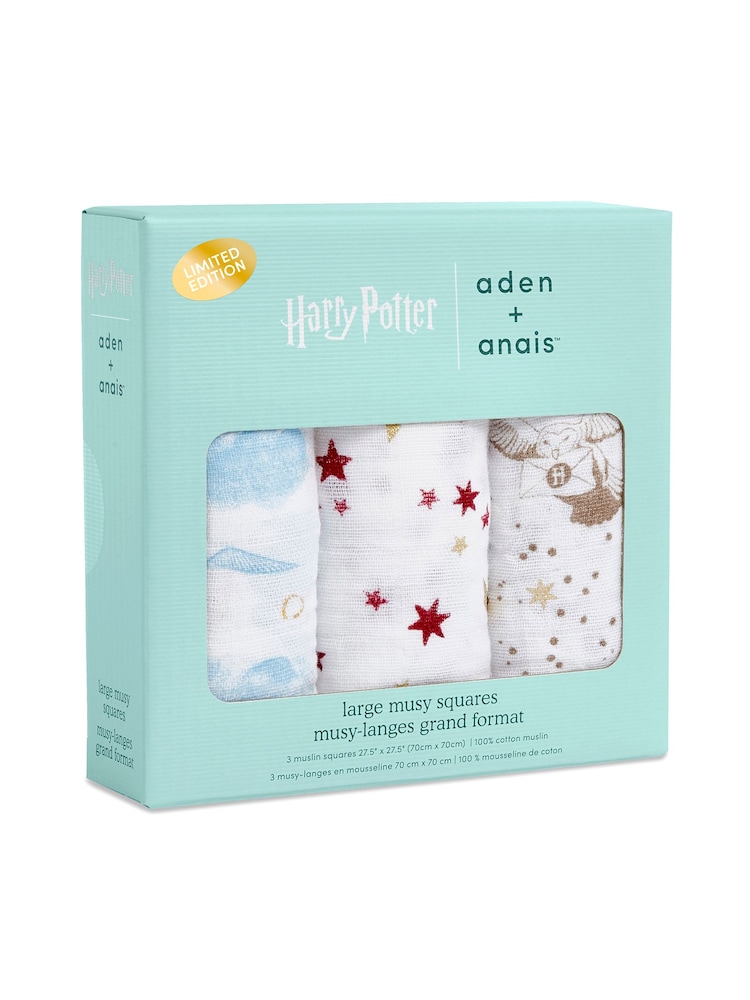 aden + anais Harry Potter iconic 100% Cotton Muslin Squares 3 Pack - Image 1 of 5