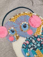 Monsoon Grey Owl Long Sleeve T-Shirt In Sustainable Cotton - Image 2 of 2