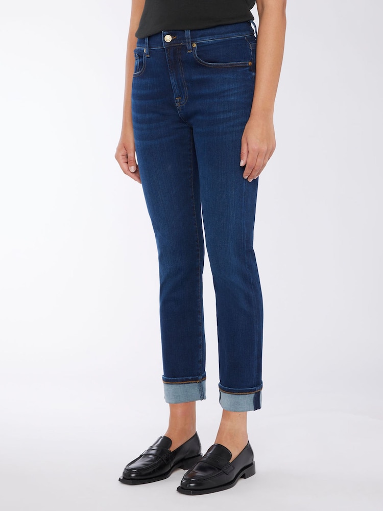 Relaxed Skinny Mid Rise Slim Illusion Blue Jeans - Image 1 of 3