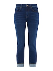 Relaxed Skinny Mid Rise Slim Illusion Blue Jeans - Image 3 of 3