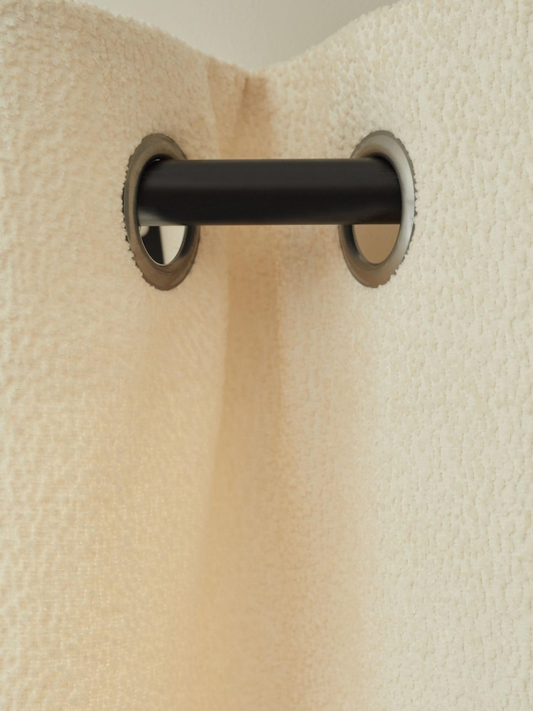 Natural Next Chic Bouclé Eyelet Lined Curtains - Image 2 of 4