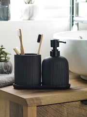 Set of 3 Black Dispenser, Tidy and Tray - Image 2 of 5