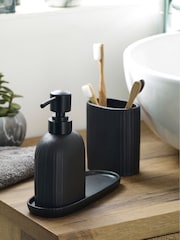 Set of 3 Black Dispenser, Tidy and Tray - Image 3 of 5