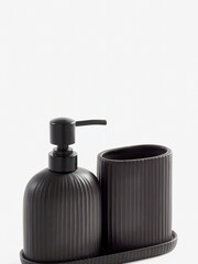 Set of 3 Black Dispenser, Tidy and Tray - Image 5 of 5