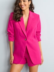 Pink Crepe Single Breasted Blazer - Image 1 of 5