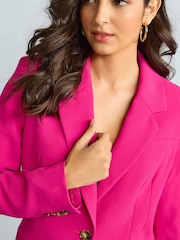 Pink Crepe Single Breasted Blazer - Image 4 of 5