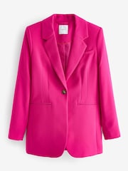 Pink Crepe Single Breasted Blazer - Image 5 of 5