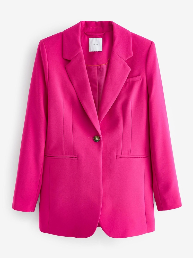 Pink Crepe Single Breasted Blazer - Image 5 of 5