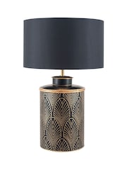 Pacific Black Deco Black Geo Art Deco Table Lamp - Image 2 of 3
