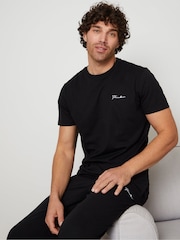 Threadbare Black Logo Short Sleeve Pyjamas Set - Image 7 of 9