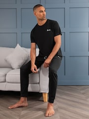 Threadbare Black Logo Short Sleeve Pyjamas Set - Image 9 of 9