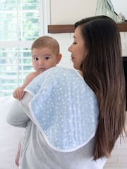 aden + anais White 100% Cotton Muslin Rising Star Burpy Bibs 2 Pack - Image 5 of 5