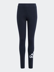 Schwarz - adidas Sportswear Essentials Baumwoll-Leggings mit grossem Logo - Bild 6 von 9