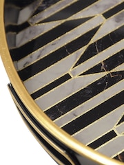 Libra Set of 2 Black/Gold Trays With Geo Design - Image 3 of 3