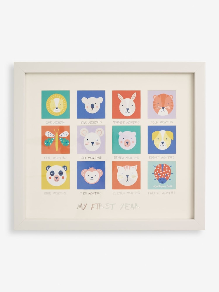 JoJo Maman Bébé White My First Year Photo Frame - Image 1 of 2