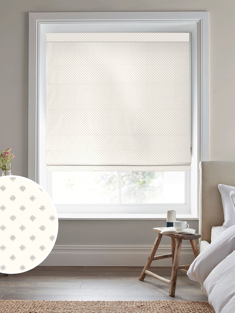 Laura Ashley Silver Louise Star Made To Measure Roman Blinds - Image 1 of 6