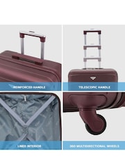 Flight Knight Burgundy + Burgundy EasyJet 56x45x25cm Overhead 4 Wheel ABS Hard Case Cabin Carry On Suitcase Set Of 2 - Image 3 of 8