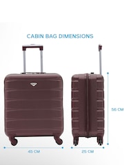 Flight Knight Burgundy + Burgundy EasyJet 56x45x25cm Overhead 4 Wheel ABS Hard Case Cabin Carry On Suitcase Set Of 2 - Image 6 of 8