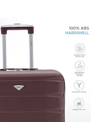 Flight Knight Burgundy + Burgundy EasyJet 56x45x25cm Overhead 4 Wheel ABS Hard Case Cabin Carry On Suitcase Set Of 2 - Image 7 of 8