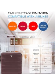 Flight Knight Burgundy + Burgundy EasyJet 56x45x25cm Overhead 4 Wheel ABS Hard Case Cabin Carry On Suitcase Set Of 2 - Image 8 of 8
