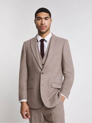 Jacamo Cream Tweed Ivy Blush Suit: Jacket - Image 1 of 4