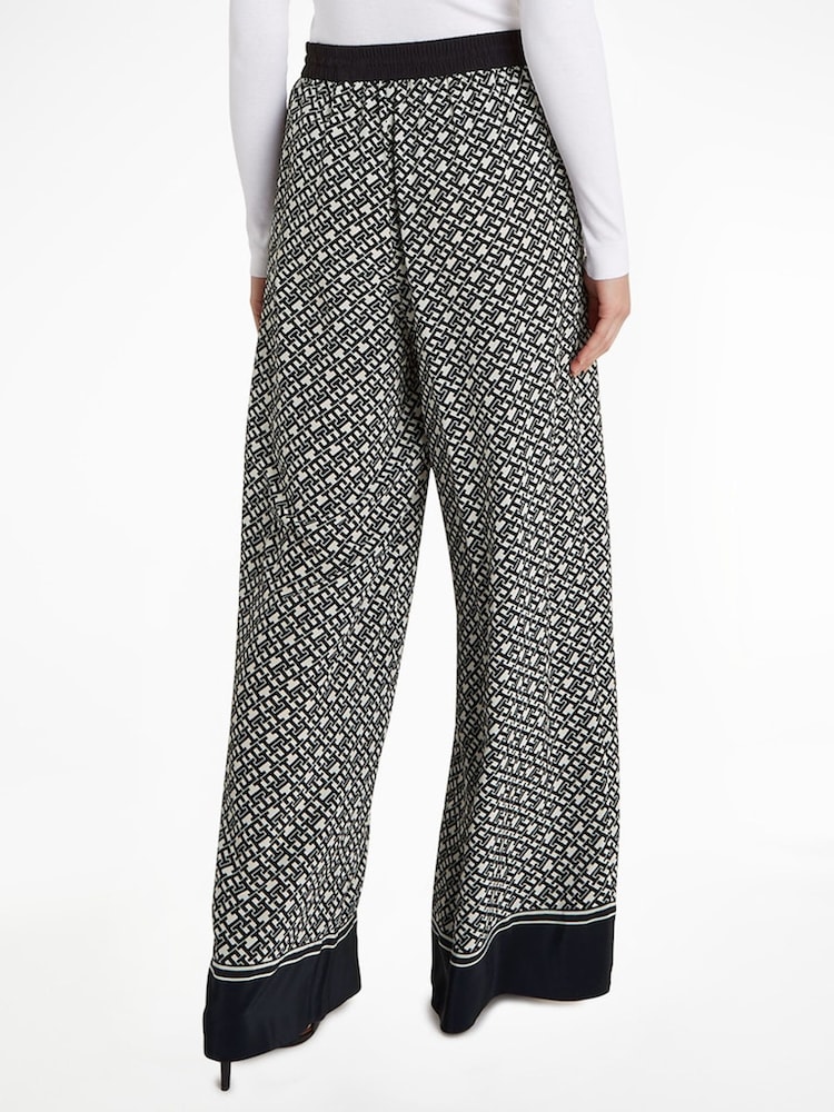 Tommy Hilfiger Monogram Printed Black Trousers - Image 1 of 3