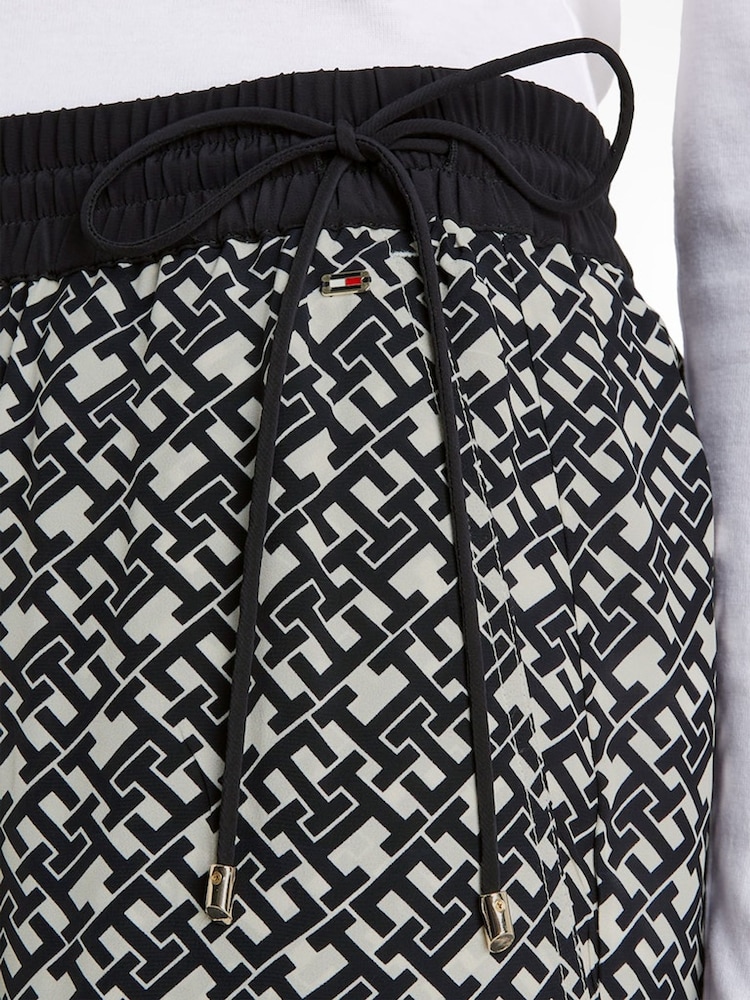 Tommy Hilfiger Monogram Printed Black Trousers - Image 2 of 3 Tommy Hilfiger Monogram Printed Black Trousers - Image 2 of 3