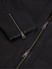 Ted Baker Black Fitted Clarya Panelled Leather Jacket - Image 5 of 5