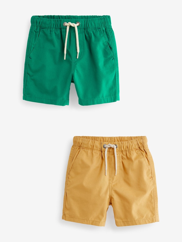 Grün/Ockergelb - Pull-On-Shorts im 2er-Pack (3 Monate bis 7 Jahre) - Bild 1 von 4
